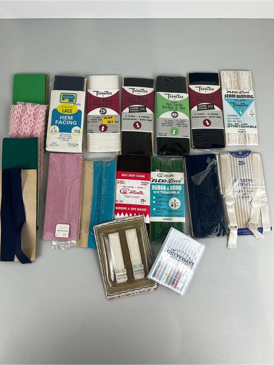 Other - Vintage Sewing Notions 18pc Bundle - Trimtex Corticelli Lace Seam Binding Lot